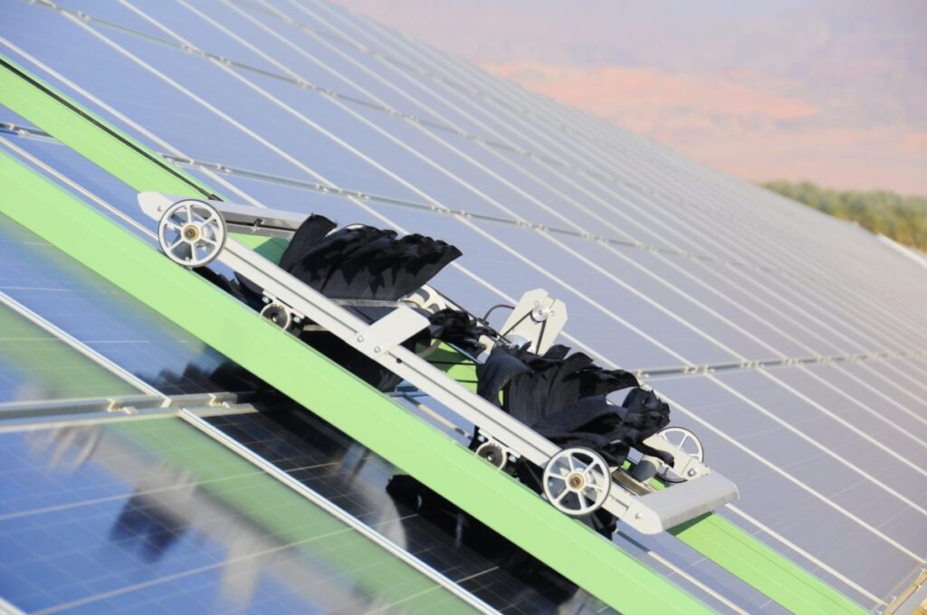 bhadla Solar Park cleaning with robotic technology